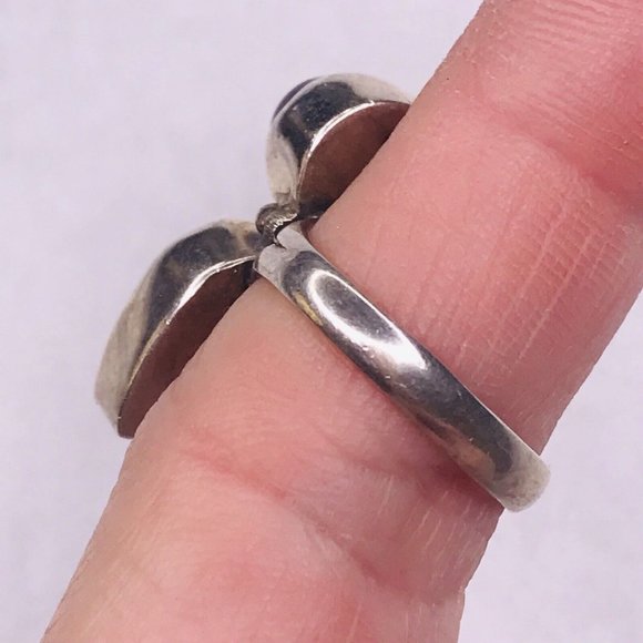 Sterling Silver Ring Amethyst Abalone Cab Stones Size 7 925 Night Signed - Picture 7 of 10